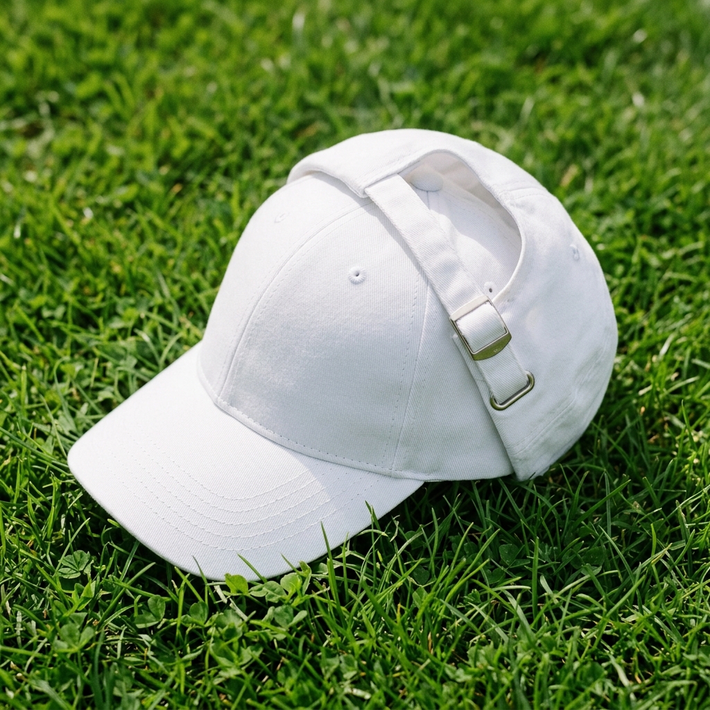 Structured White School Cap